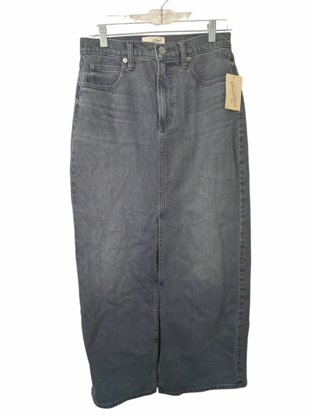 Universal Thread Denim Maxi Skirt Front Slit Size 6 NWT